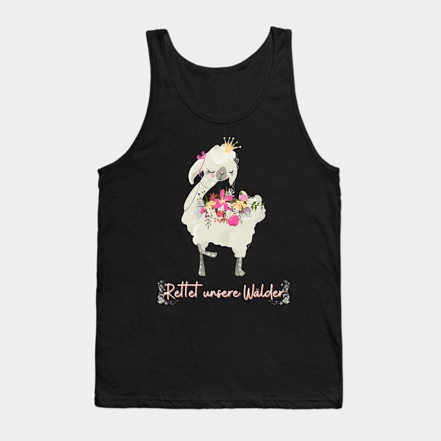 Alpaka Wald Retten Prinzessin Blumen Süß.png Tank Top by Maggini Art